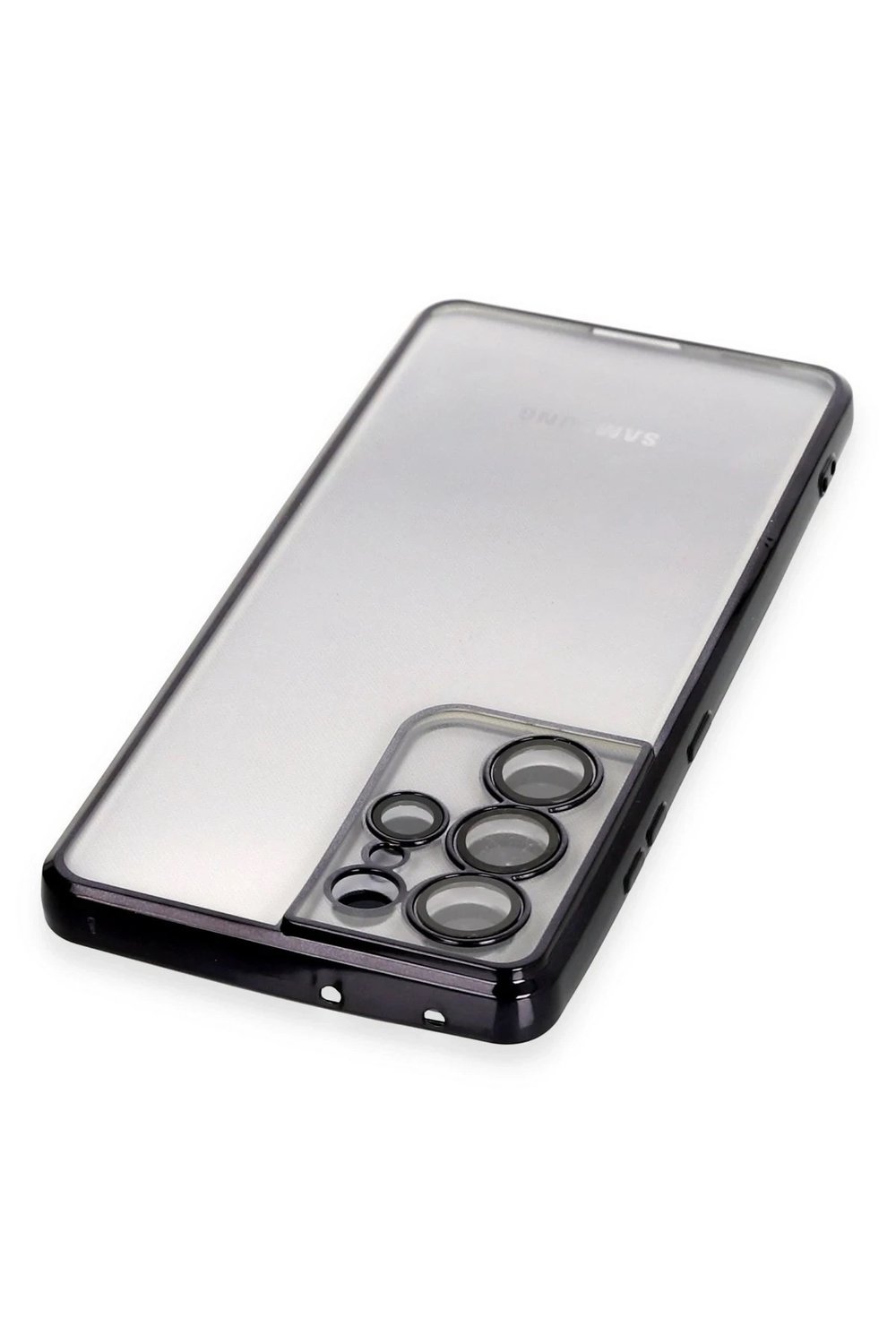 Mey İthalat®  Samsung Galaxy S21 Ultra Kılıf  Lensli Silikon - Siyah