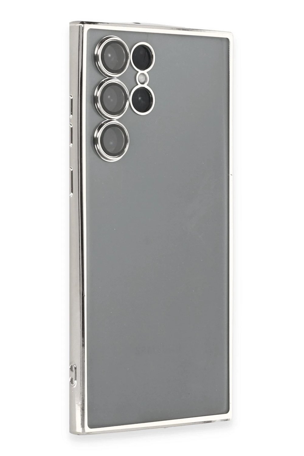 Mey İthalat®  Samsung Galaxy S22 Ultra Kılıf  Lensli Silikon - Gümüş