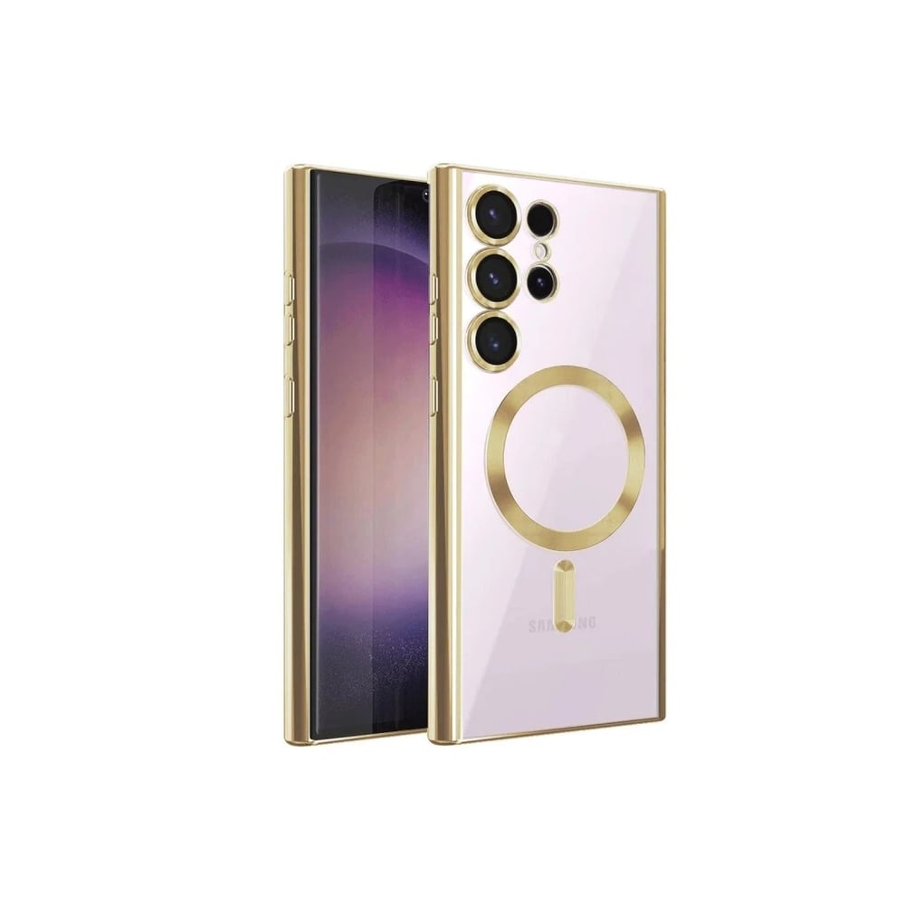 Mey İthalat®  Samsung Galaxy S22 Ultra Kılıf Kross Magneticsafe Kapak - Gold