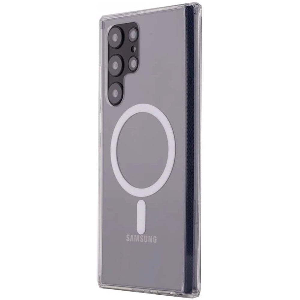 Mey İthalat®  Samsung Galaxy S22 Ultra Kılıf Magneticsafe Şeffaf Silikon - Şeffaf