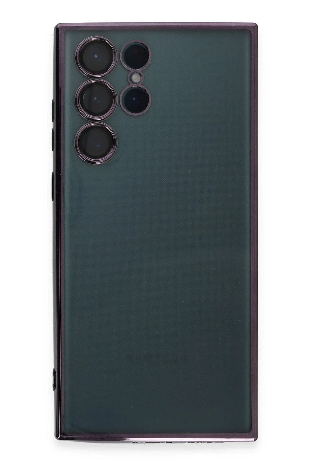 Mey İthalat®  Samsung Galaxy S22 Ultra Kılıf  Lensli Silikon - Mor