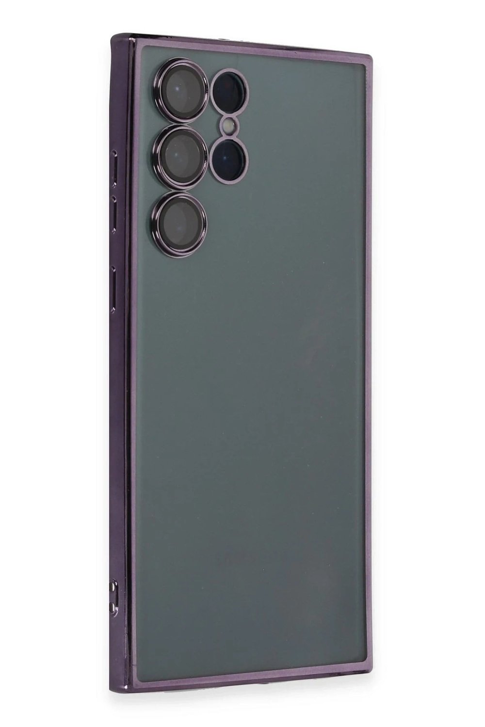 Mey İthalat®  Samsung Galaxy S22 Ultra Kılıf  Lensli Silikon - Mor
