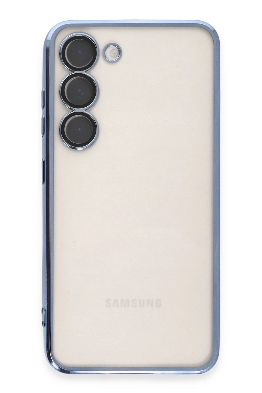 Mey İthalat®  Samsung Galaxy S23 Kılıf  Lensli Silikon - Açık Mavi