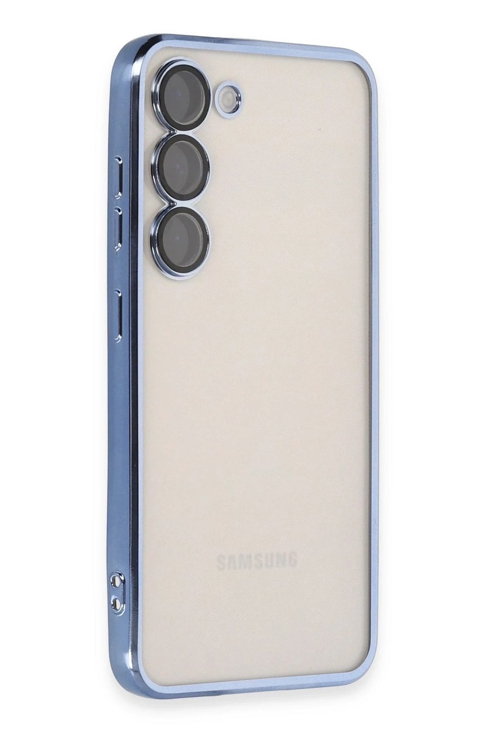 Mey İthalat®  Samsung Galaxy S23 Kılıf  Lensli Silikon - Açık Mavi
