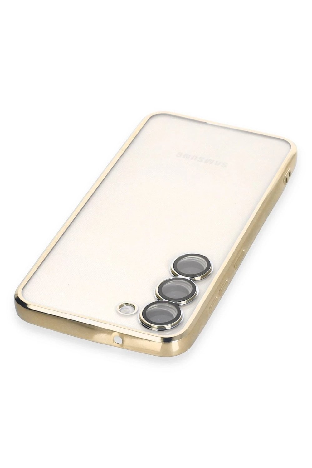 Mey İthalat®  Samsung Galaxy S23 Plus Kılıf  Lensli Silikon - Gold