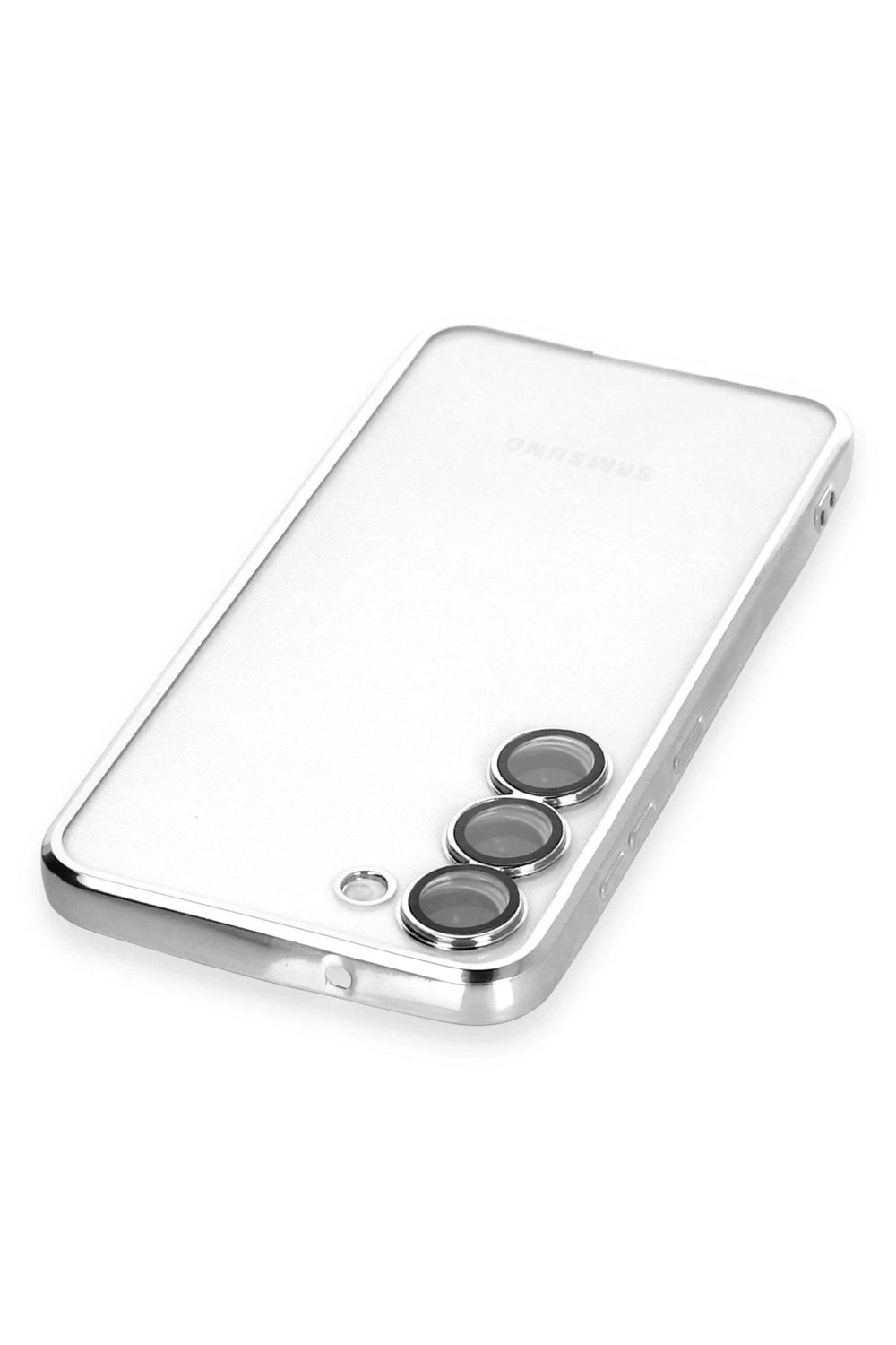 Mey İthalat®  Samsung Galaxy S23 Plus Kılıf  Lensli Silikon - Gümüş