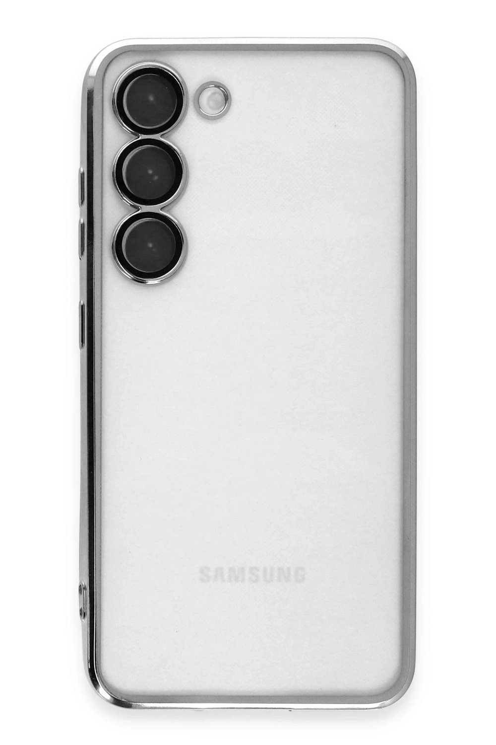 Mey İthalat®  Samsung Galaxy S23 Plus Kılıf  Lensli Silikon - Gümüş
