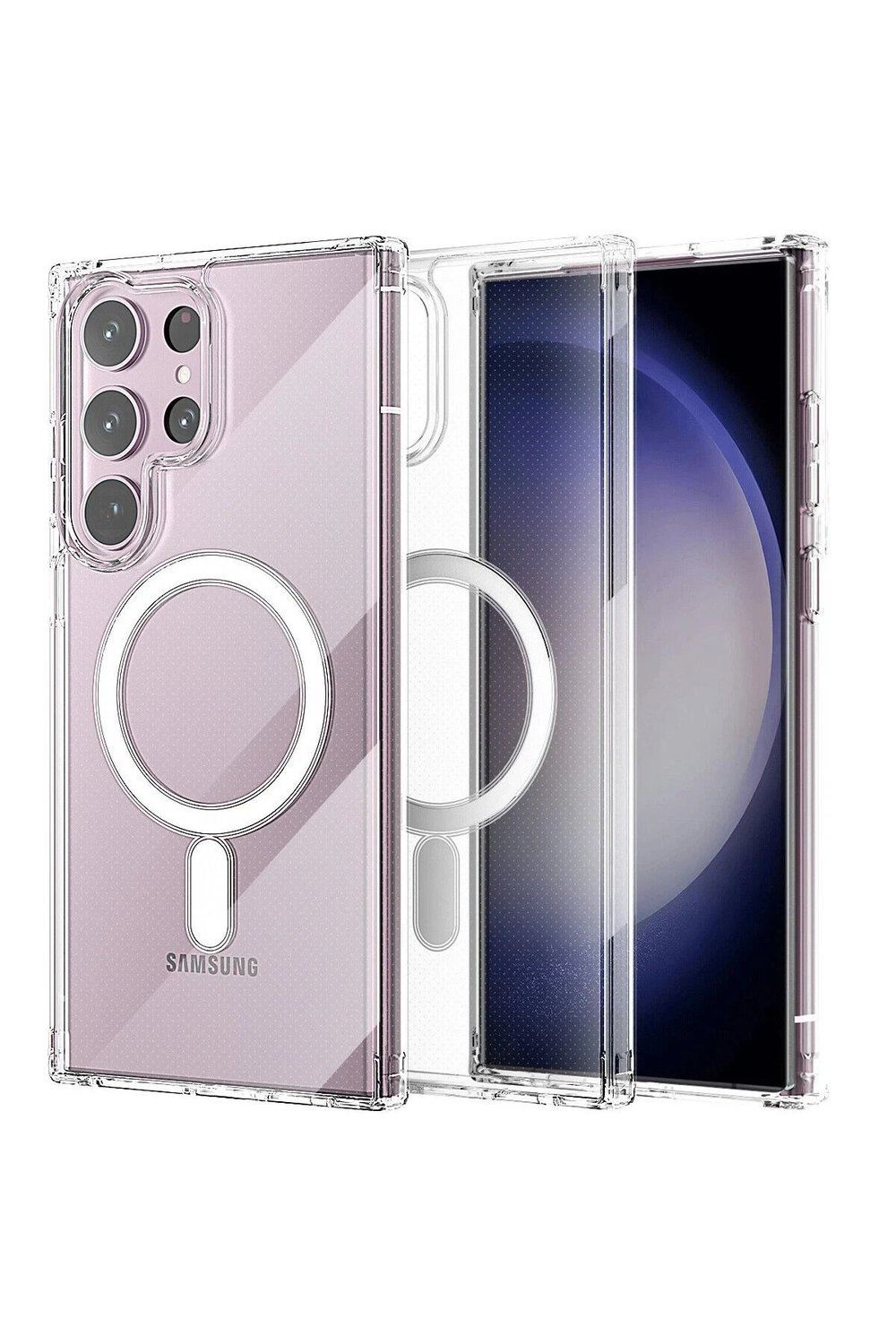 Mey İthalat®  Samsung Galaxy S23 Ultra Kılıf Magneticsafe Şeffaf Silikon - Şeffaf