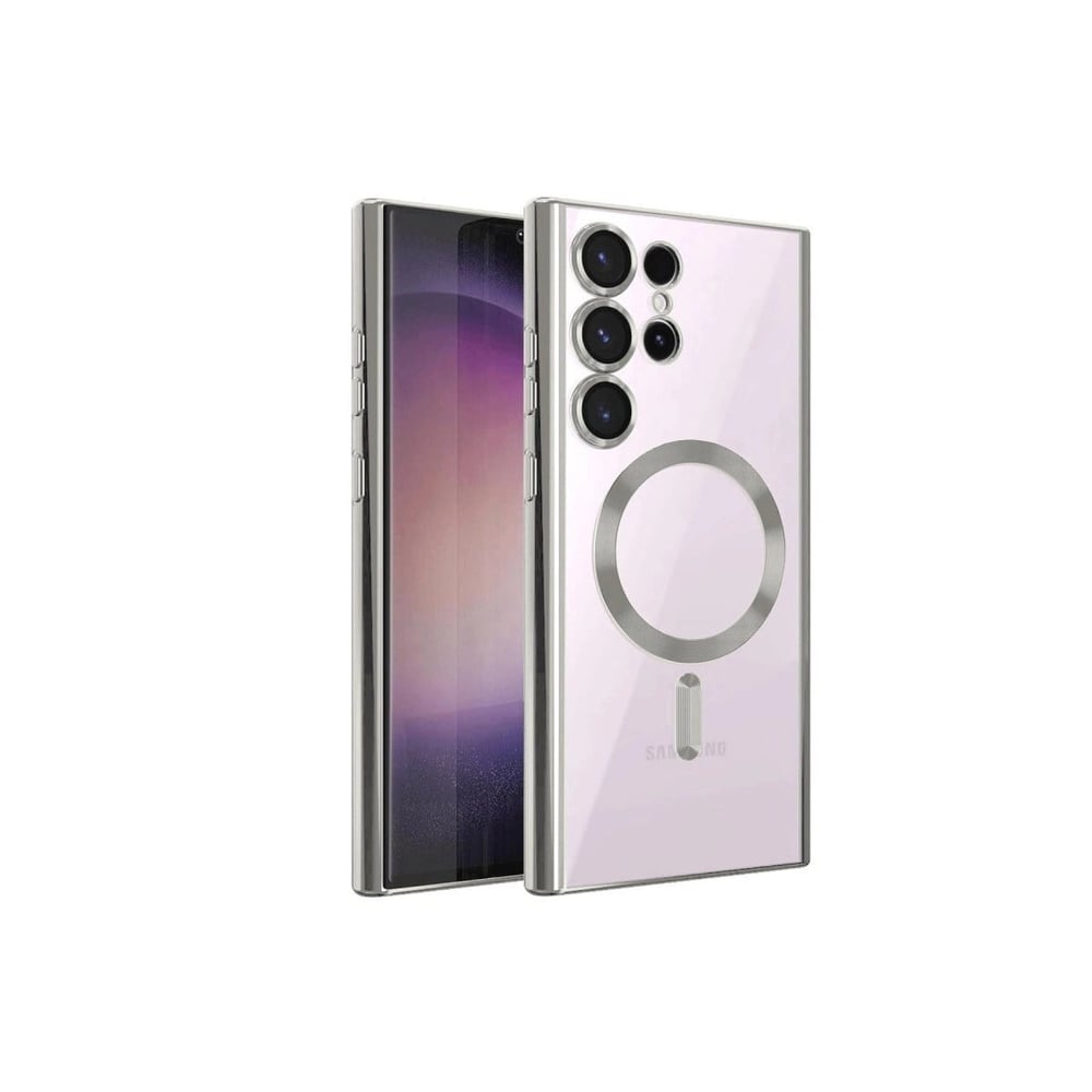Mey İthalat®  Samsung Galaxy S23 Ultra Kılıf Kross Magneticsafe Kapak - Gümüş