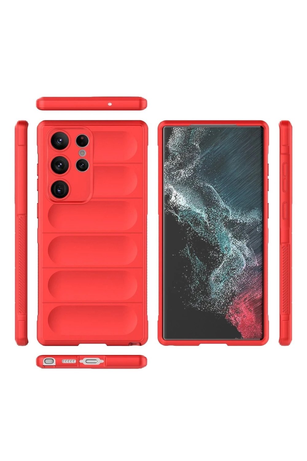 Mey İthalat®  Samsung Galaxy S23 Ultra Kılıf Optimum Silikon - Kırmızı