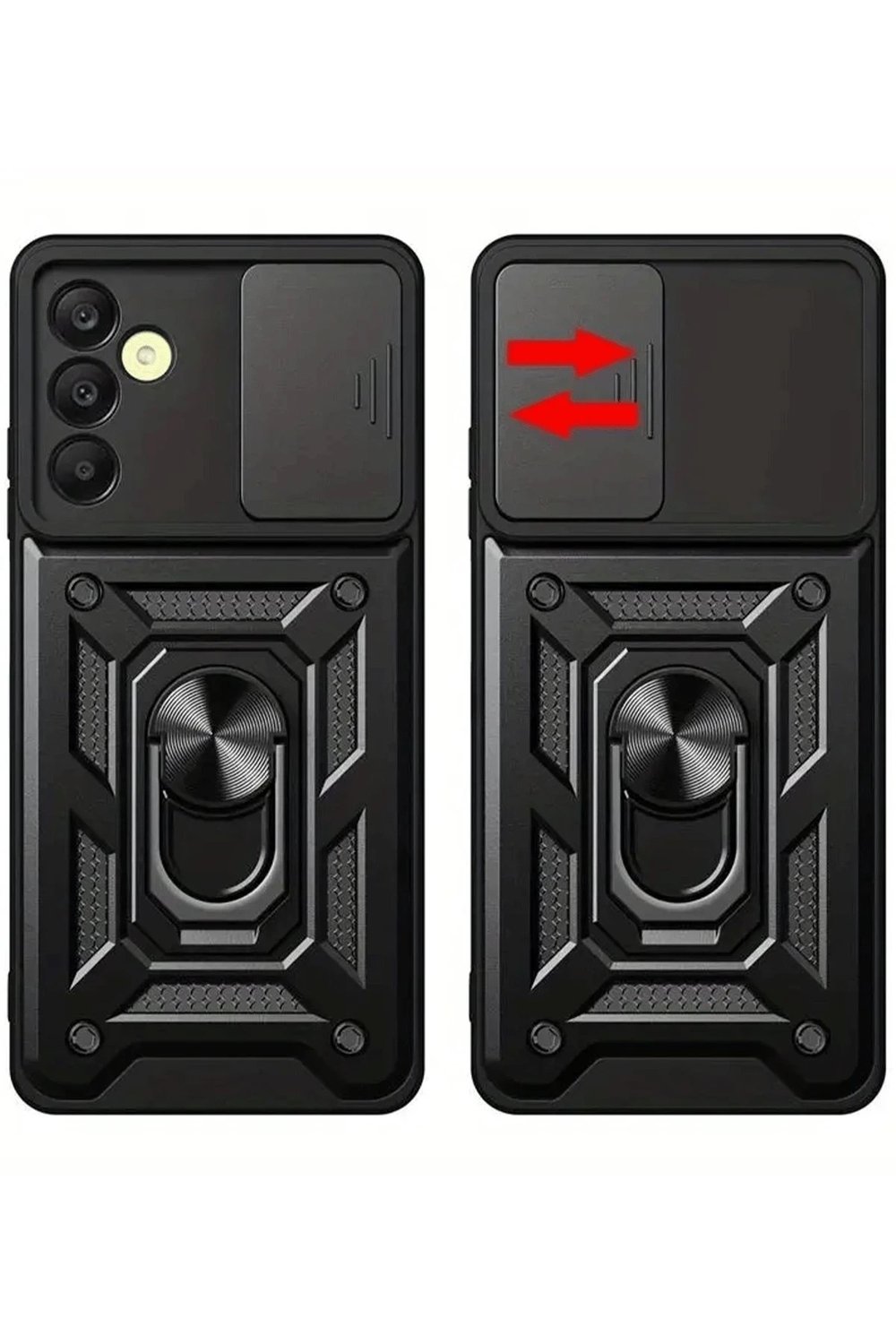 Mey İthalat®  Samsung Galaxy S24 FE Pars Lens Yüzüklü Silikon - Kırmızı