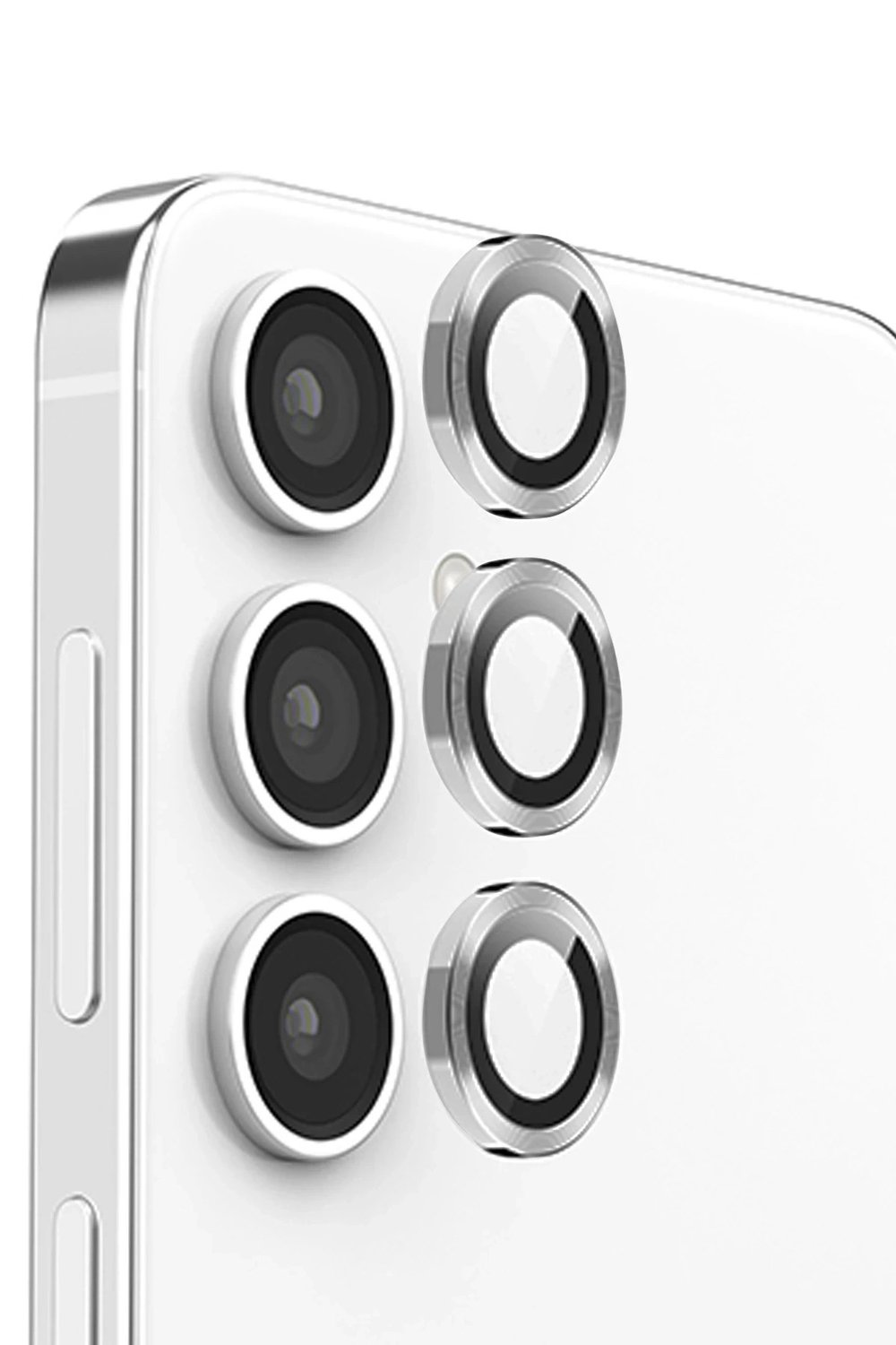 Mey İthalat®  Samsung Galaxy S24 FE Raze Metal Kamera Lens - Gri