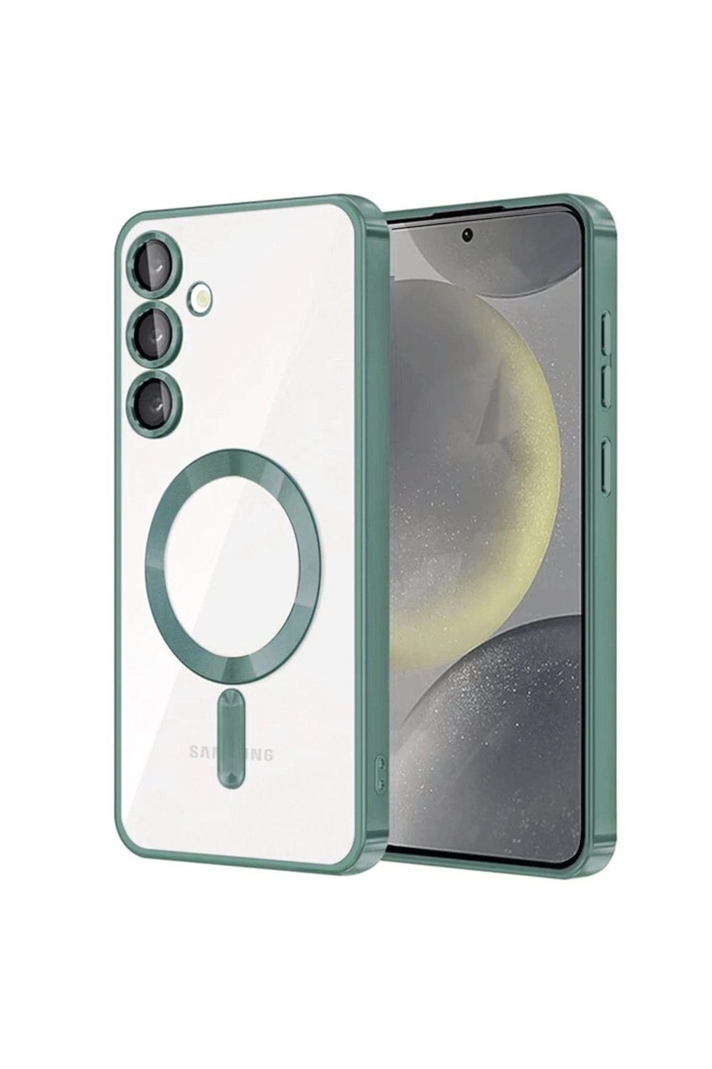 Mey İthalat®  Samsung Galaxy S24 Kılıf Kross Magneticsafe Kapak - Koyu Yeşil