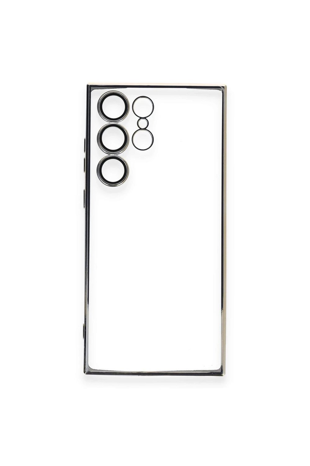 Mey İthalat®  Samsung Galaxy S24 Ultra Kılıf  Lensli Silikon - Gümüş