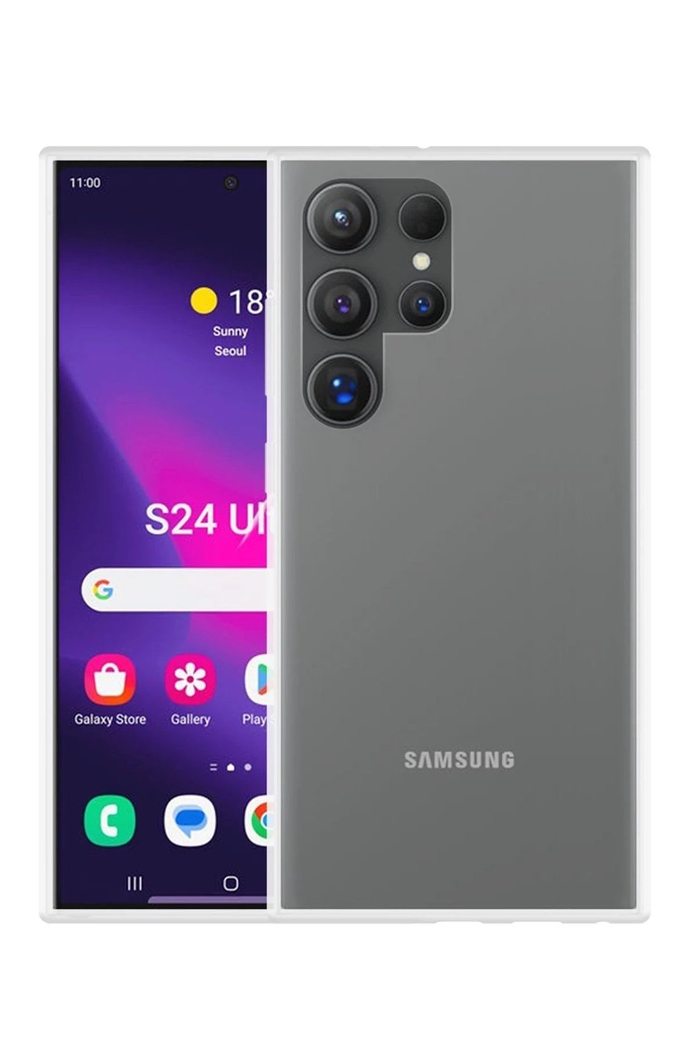 Mey İthalat®  Samsung Galaxy S24 Ultra Kılıf Lüx Şeffaf Silikon