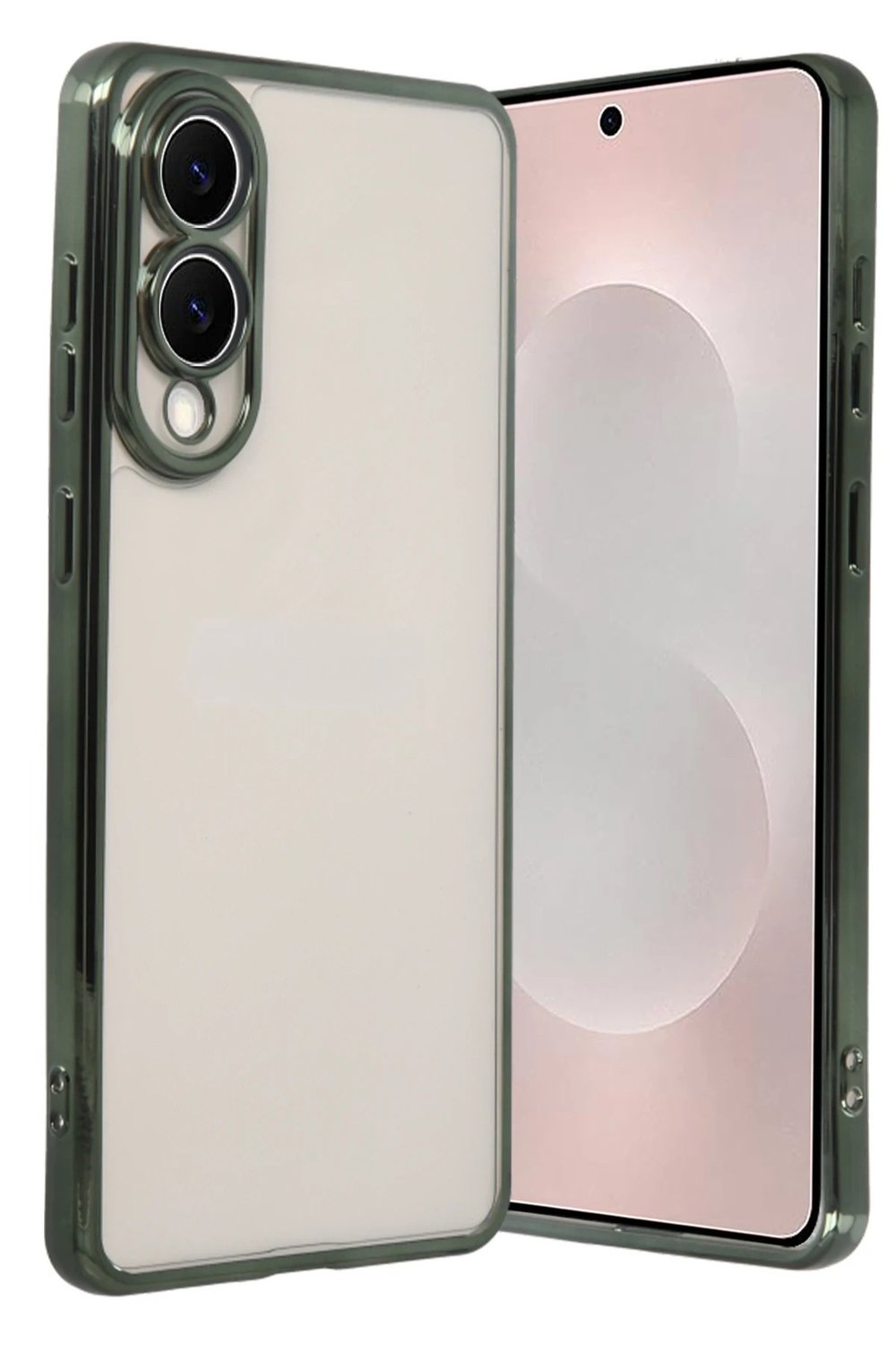 Mey İthalat®  Samsung Galaxy S25 Edge  Lensli Silikon - Yeşil