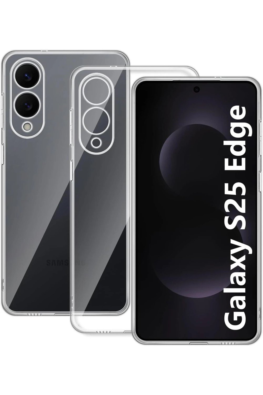 Mey İthalat®  Samsung Galaxy S25 Edge Kılıf Lüx Şeffaf Silikon