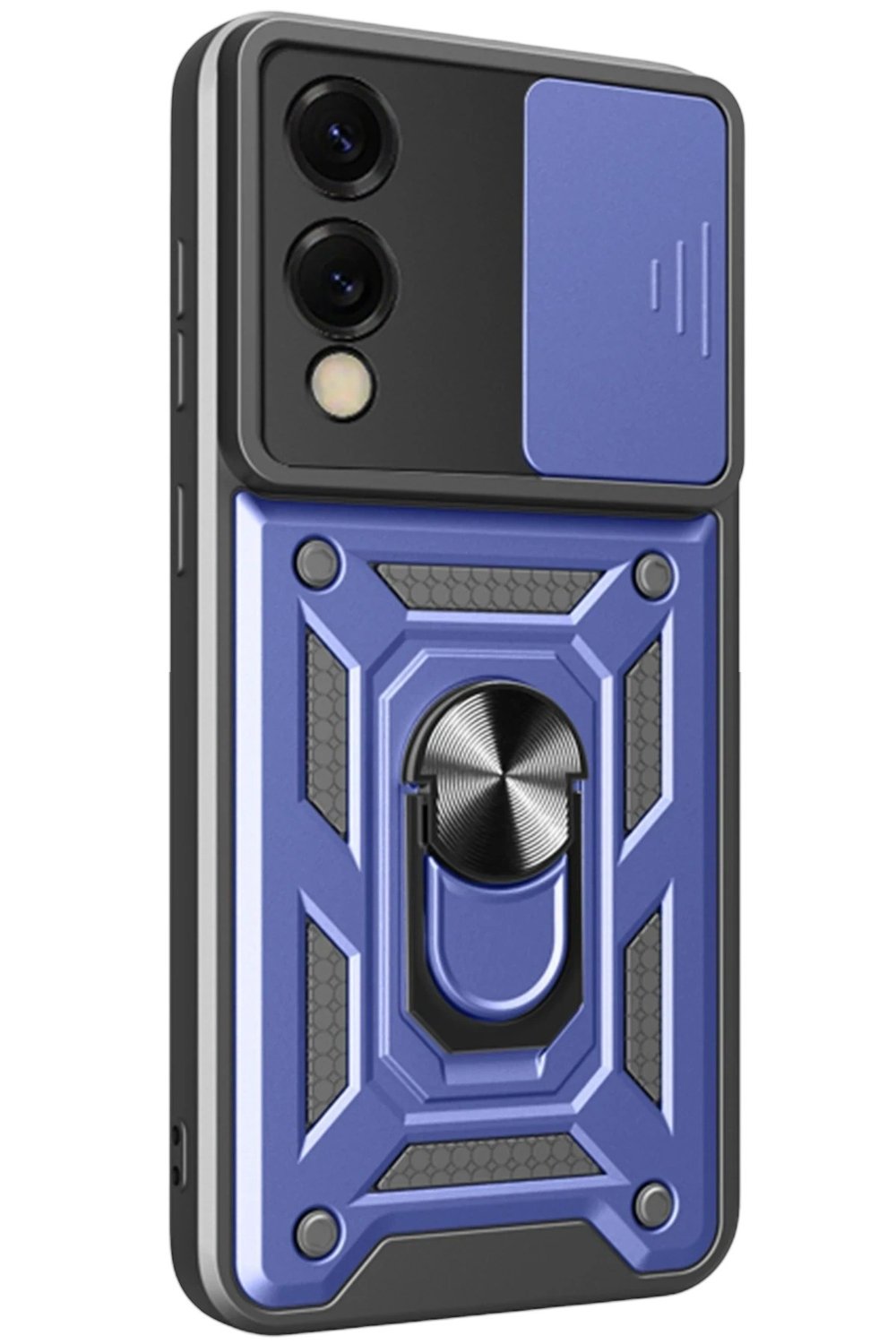 Mey İthalat®  Samsung Galaxy S25 Edge Pars Lens Yüzüklü Silikon - Lacivert