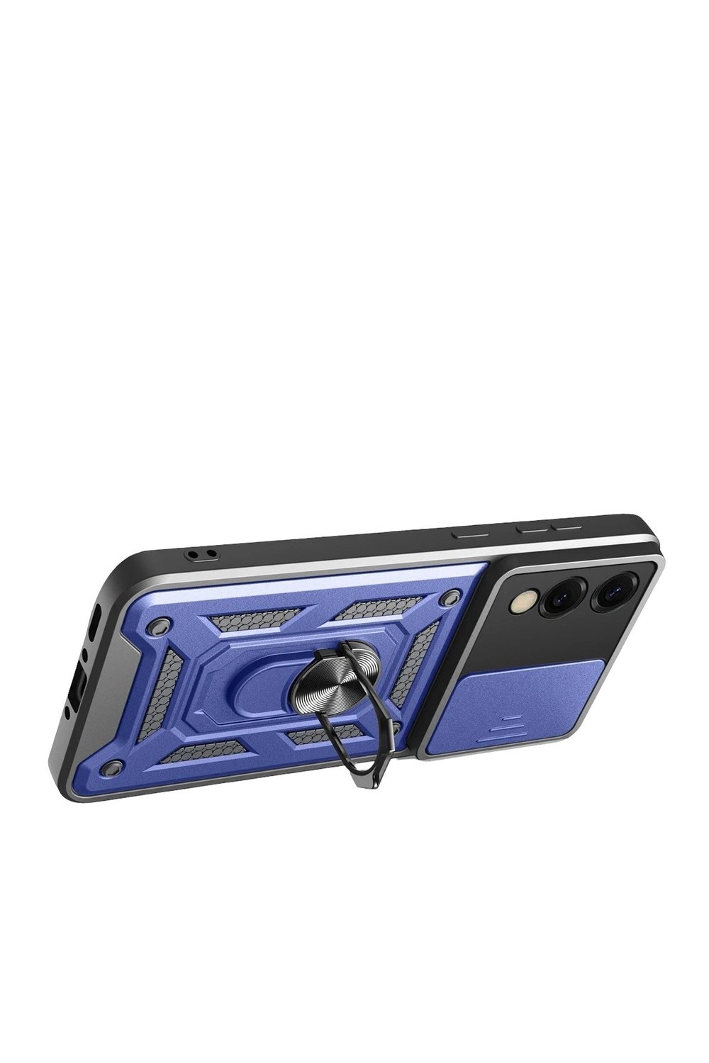 Mey İthalat®  Samsung Galaxy S25 Edge Pars Lens Yüzüklü Silikon - Lacivert