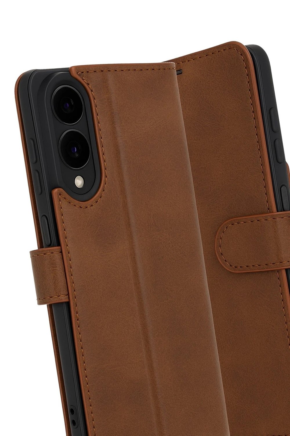 Mey İthalat®  Samsung Galaxy S25 Edge Trend S Plus Kapaklı Kılıf - Taba