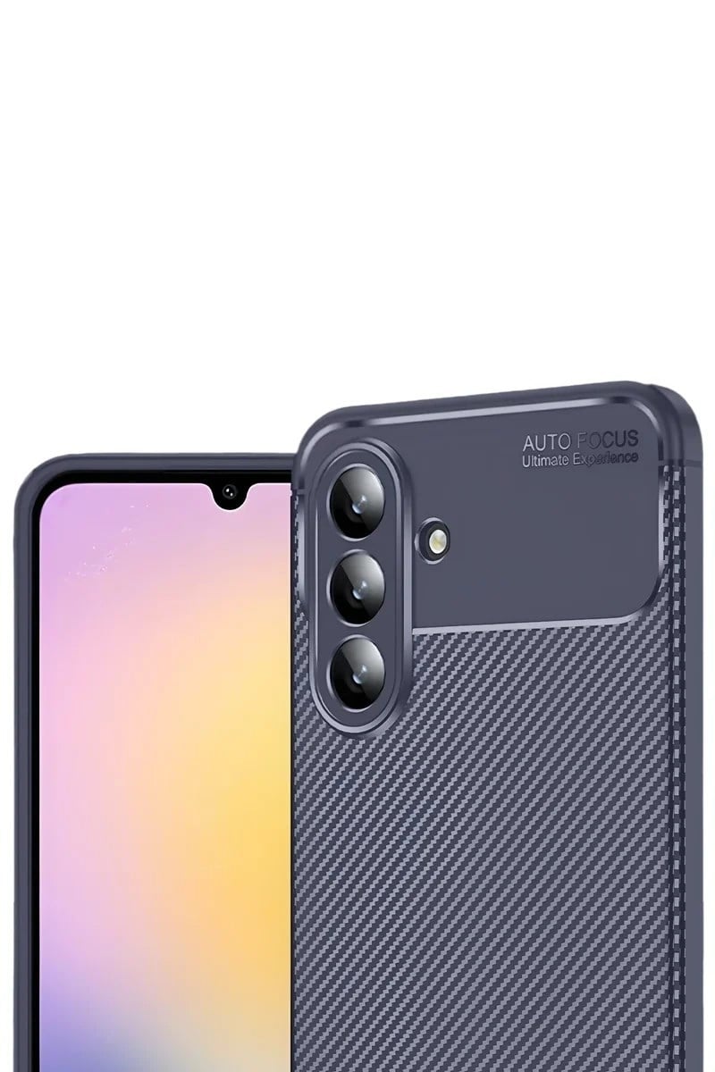 Mey İthalat®  Samsung Galaxy S25 FE Auto Focus Karbon Kapak - Lacivert