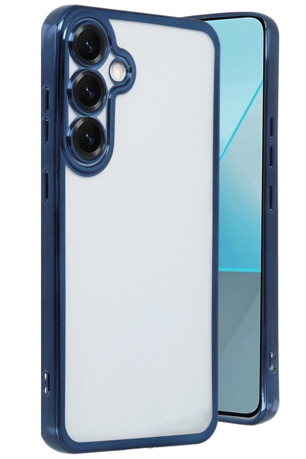 Mey İthalat®  Samsung Galaxy S25 Kılıf  Lensli Silikon - Lacivert