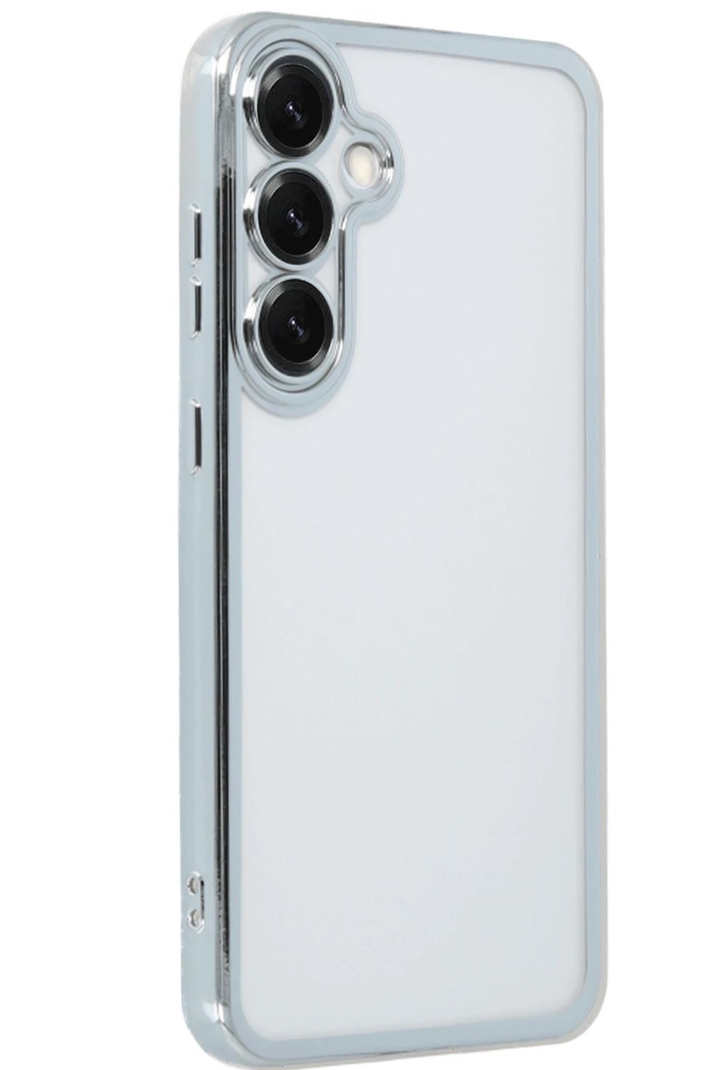 Mey İthalat®  Samsung Galaxy S25 Kılıf  Lensli Silikon - Gümüş
