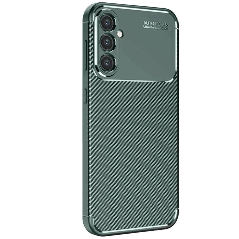 Mey İthalat®  Samsung Galaxy S25 Kılıf Auto Focus Karbon Kapak - Koyu Yeşil