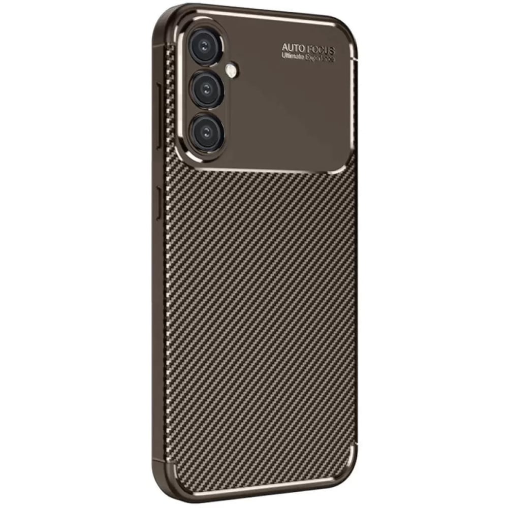 Mey İthalat®  Samsung Galaxy S25 Plus Kılıf Auto Focus Karbon Kapak - Kahverengi