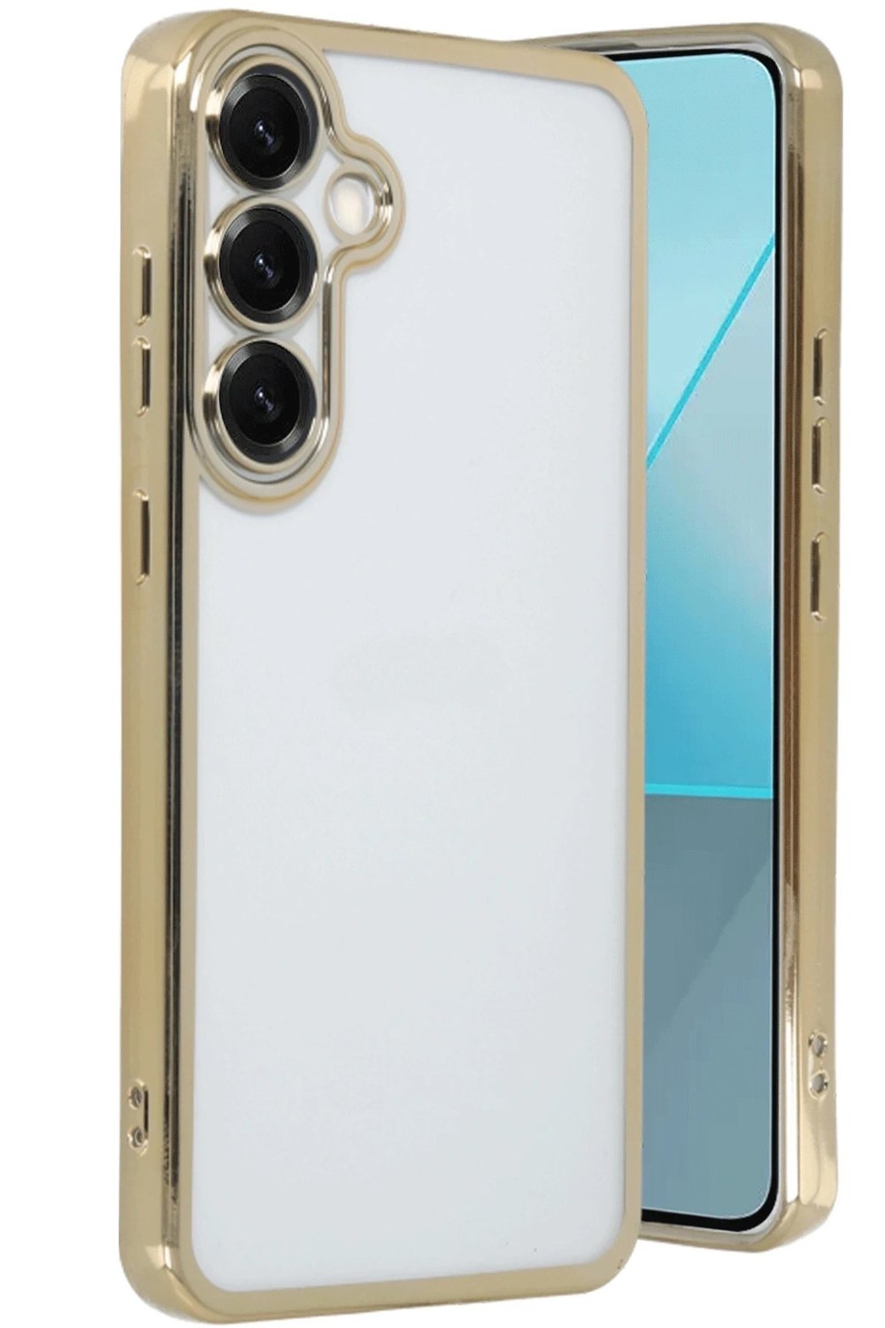 Mey İthalat®  Samsung Galaxy S25 Plus Kılıf  Lensli Silikon - Gold