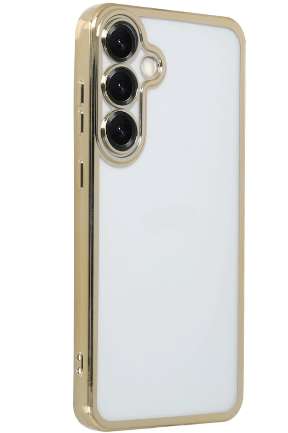 Mey İthalat®  Samsung Galaxy S25 Plus Kılıf  Lensli Silikon - Gold