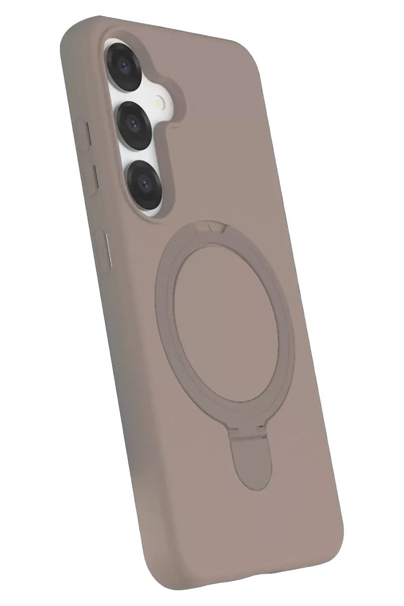 Mey İthalat®  Samsung Galaxy S25 Regal Magsafe Standlı Kapak - Çöl Titanyum