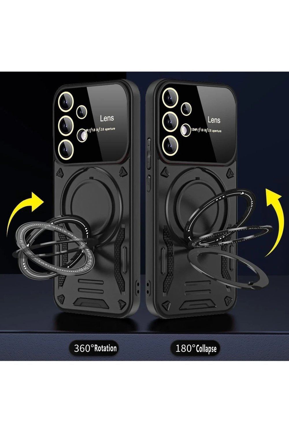 Mey İthalat®  Samsung Galaxy S25 Ultra Kılıf Joy Lens Standlı Kapak - Kırmızı