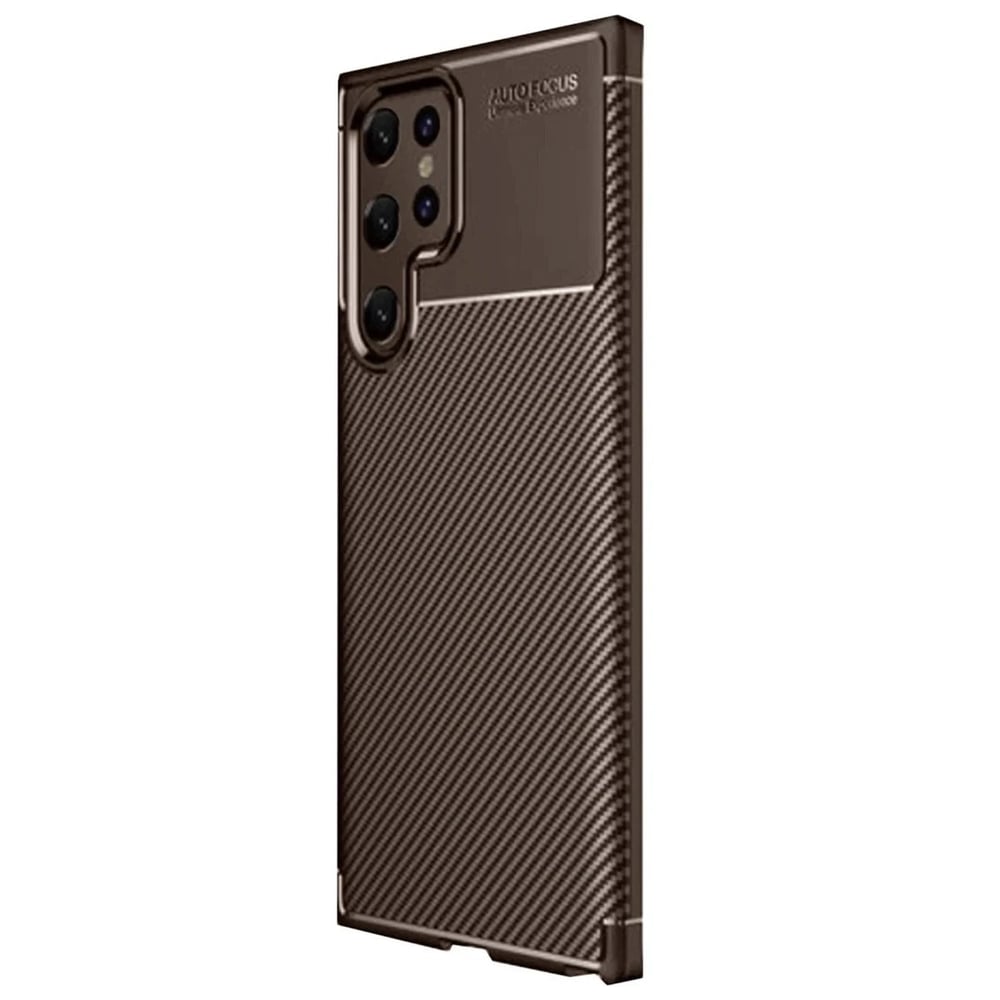 Mey İthalat®  Samsung Galaxy S25 Ultra Kılıf Auto Focus Karbon Kapak - Kahverengi