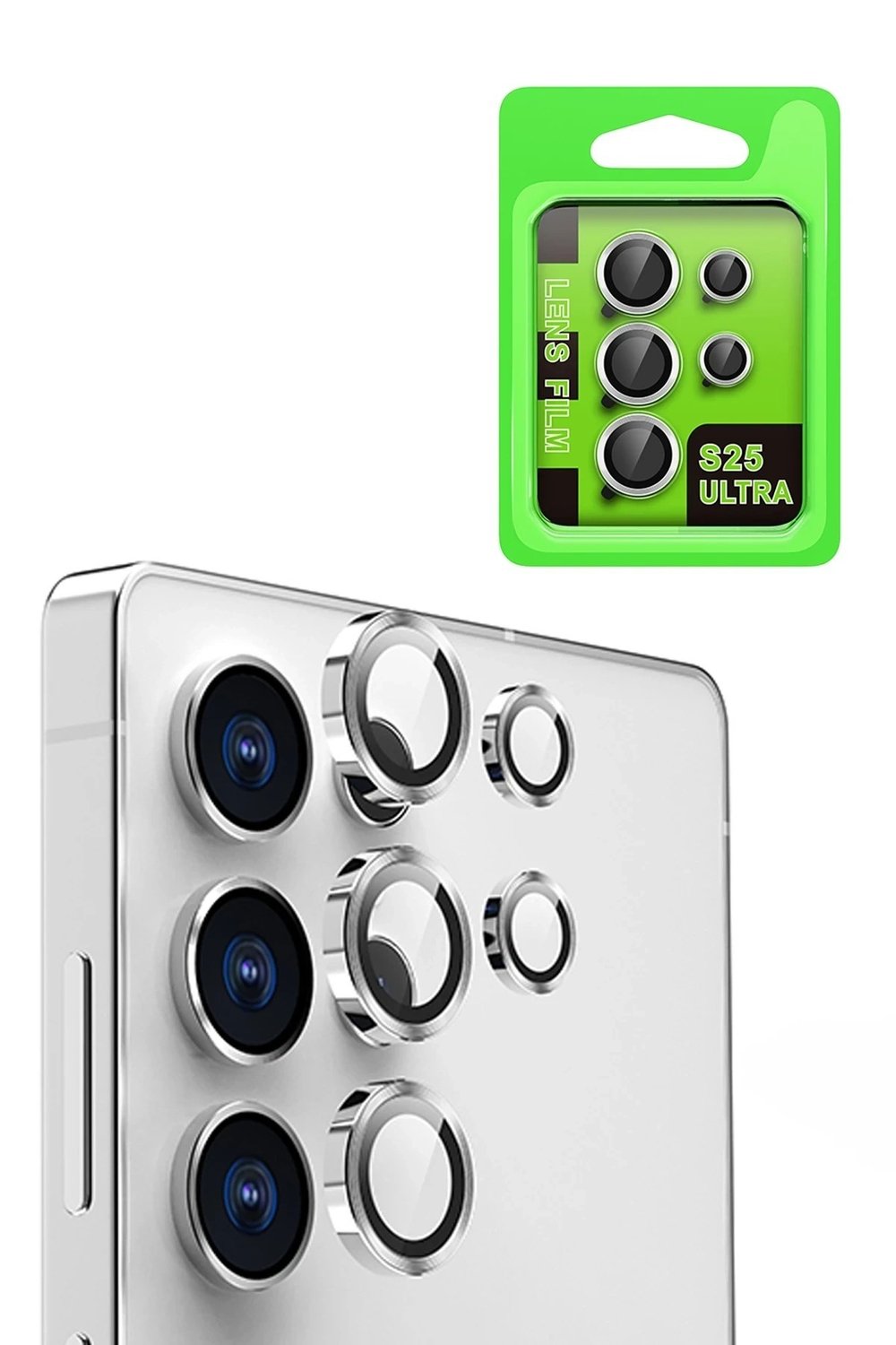 Mey İthalat®  Samsung Galaxy S25 Ultra Raze Metal Kamera Lens - Gümüş