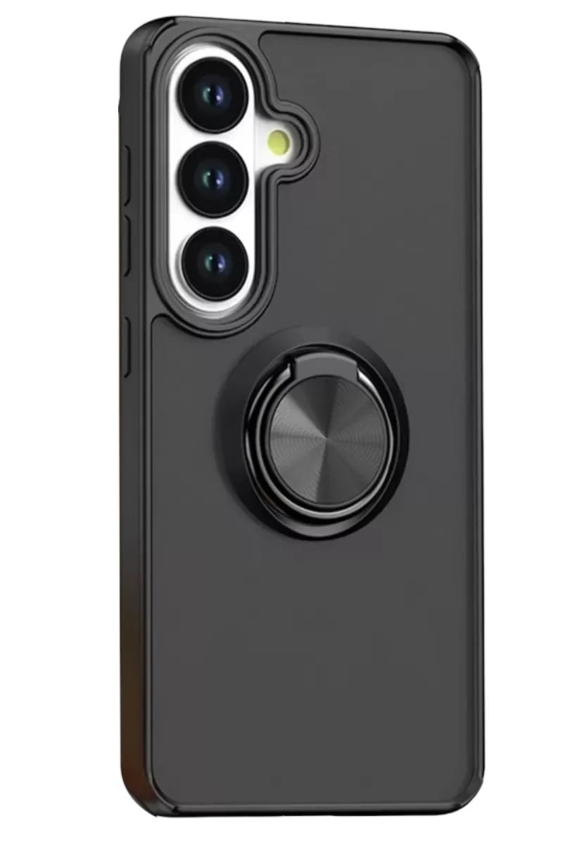 Mey İthalat®  Samsung Galaxy S26 Montreal Yüzüklü Silikon Kapak - Siyah