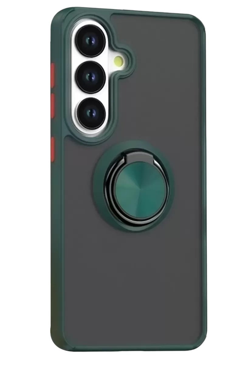 Mey İthalat®  Samsung Galaxy S26 Montreal Yüzüklü Silikon Kapak - Yeşil