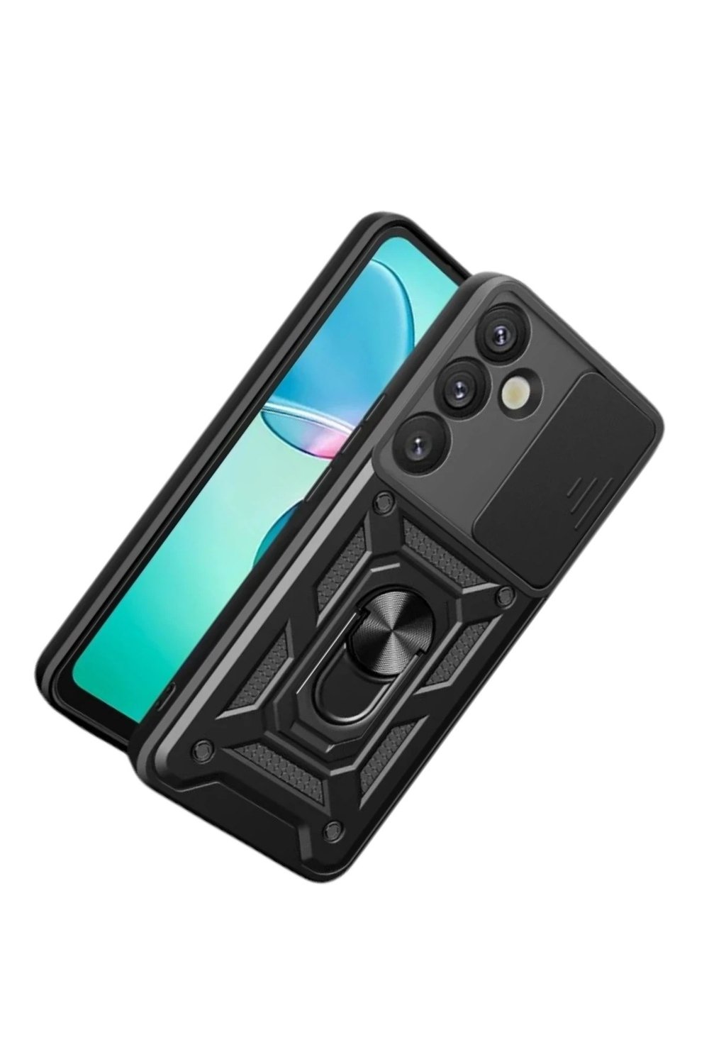 Mey İthalat®  Samsung Galaxy S26 Pars Lens Yüzüklü Silikon - Siyah