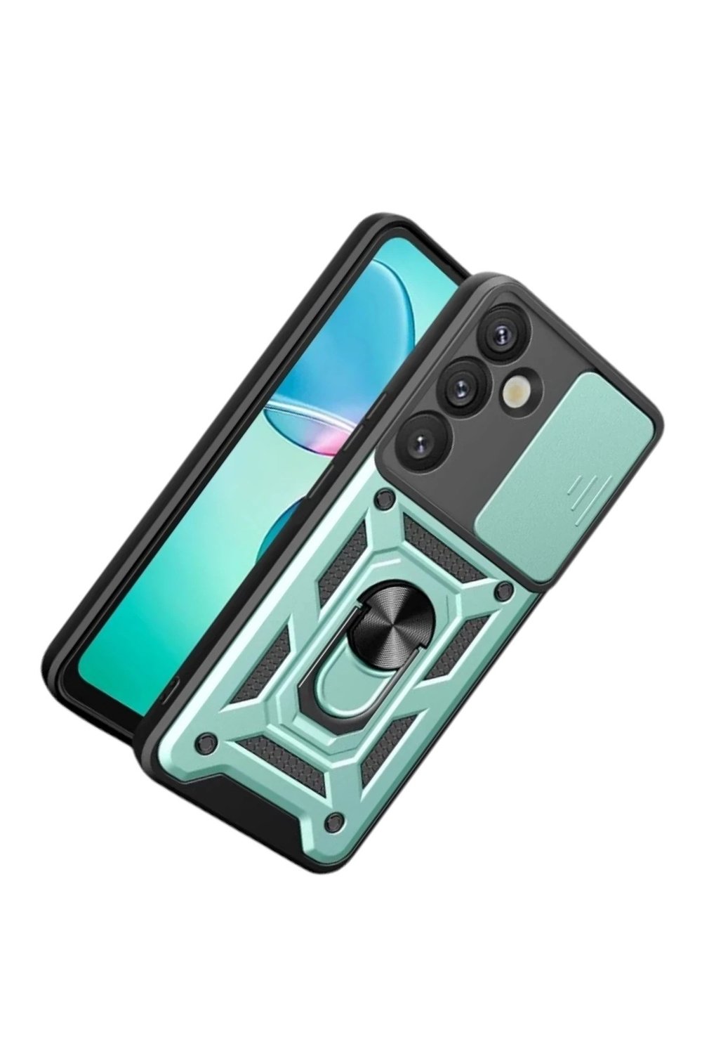 Mey İthalat®  Samsung Galaxy S26 Pars Lens Yüzüklü Silikon - Yeşil