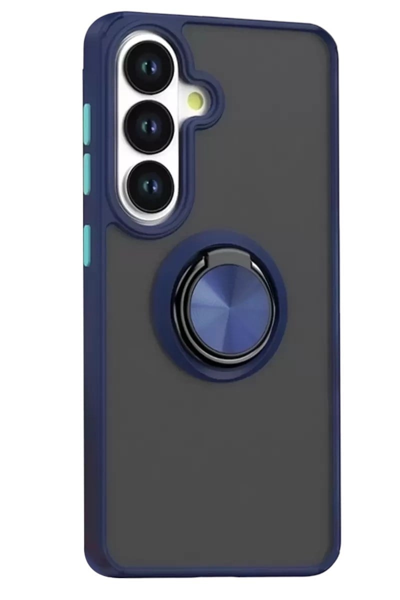 Mey İthalat®  Samsung Galaxy S26 Plus Montreal Yüzüklü Silikon Kapak - Lacivert