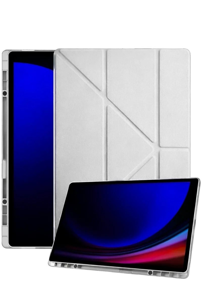 Mey İthalat®  Samsung Galaxy Tab A11 Kalemlikli Mars Tablet Kılıfı - Gri