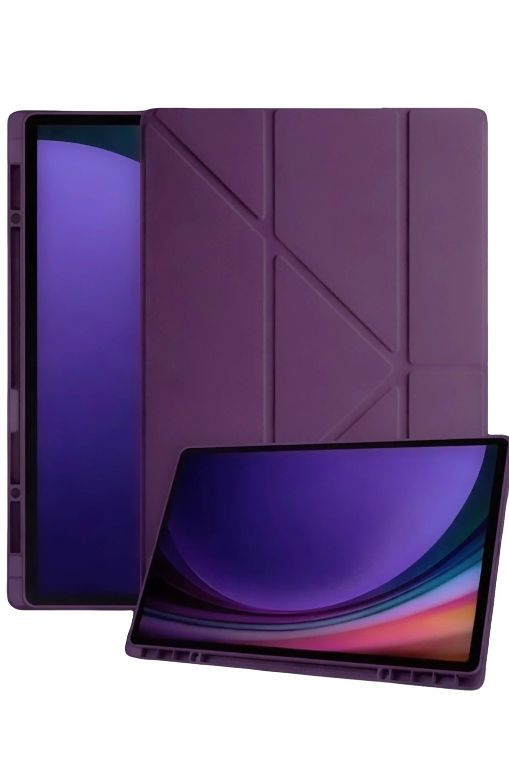 Mey İthalat®  Samsung Galaxy Tab A11 Plus Kalemlikli Mars Tablet Kılıfı - Mürdüm