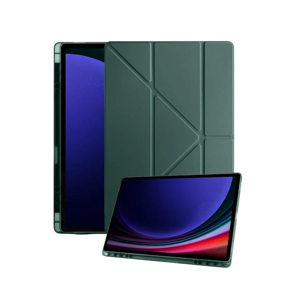 Mey İthalat®  Samsung Galaxy Tab A11 Plus Kalemlikli Mars Tablet Kılıfı - Koyu Yeşil