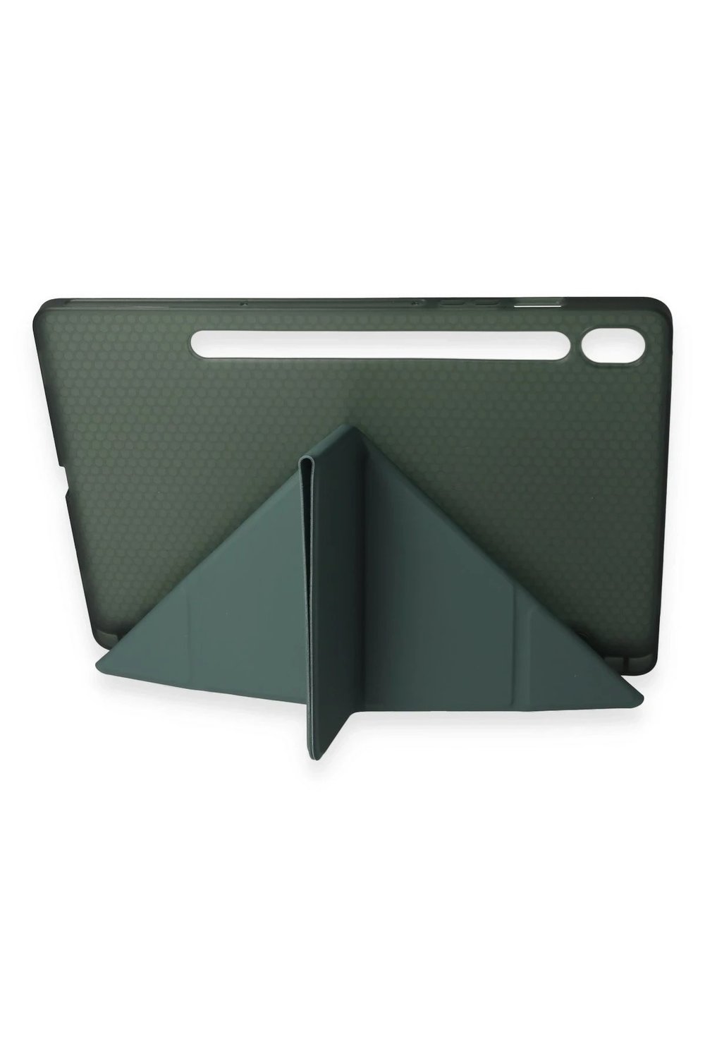 Mey İthalat®  Samsung Galaxy Tab A9 Plus Kılıf Kalemlikli Mars Tablet Kılıfı - Koyu Yeşil