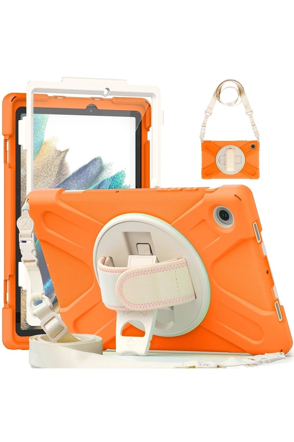 Mey İthalat®  Samsung Galaxy X200 Tab A8 10.5 Kılıf Amazing Tablet Kapak - Turuncu