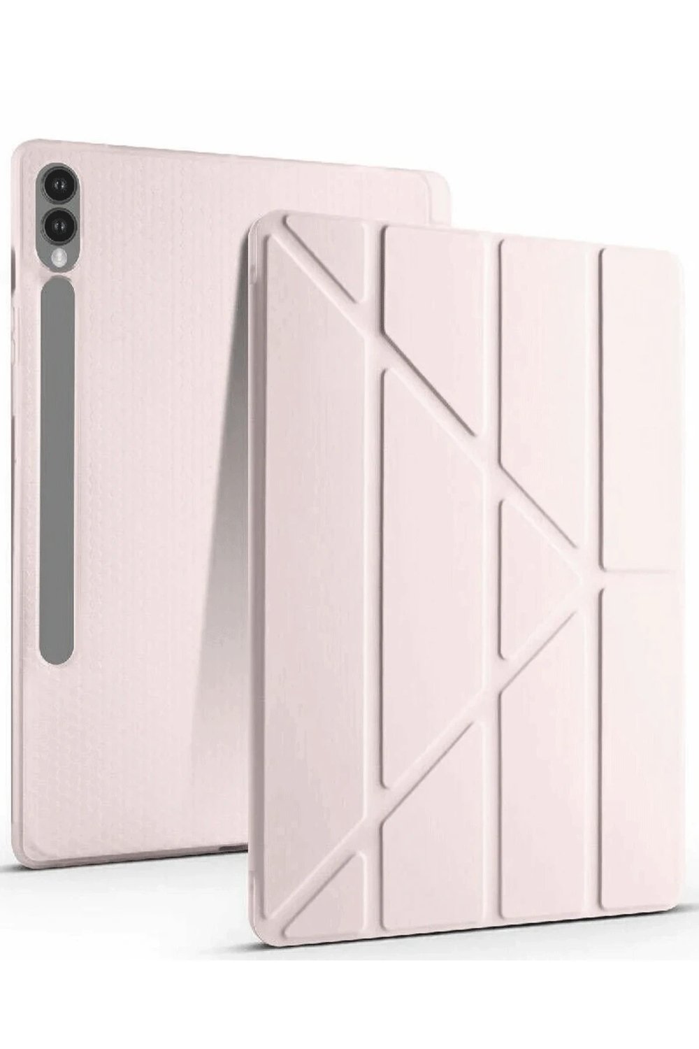 Mey İthalat®  Samsung Galaxy X610 Tab S9 FE Plus 12.4 Kılıf Kalemlikli Mars Tablet Kılıfı - Rose Gold