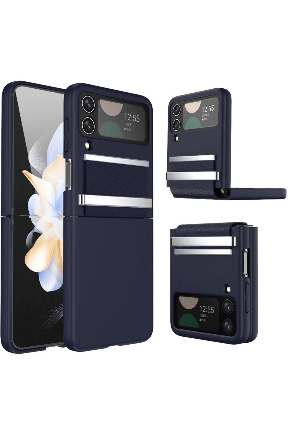 Mey İthalat®  Samsung Galaxy Z Flip 4 Kılıf Belt Flip Kapak - Lacivert