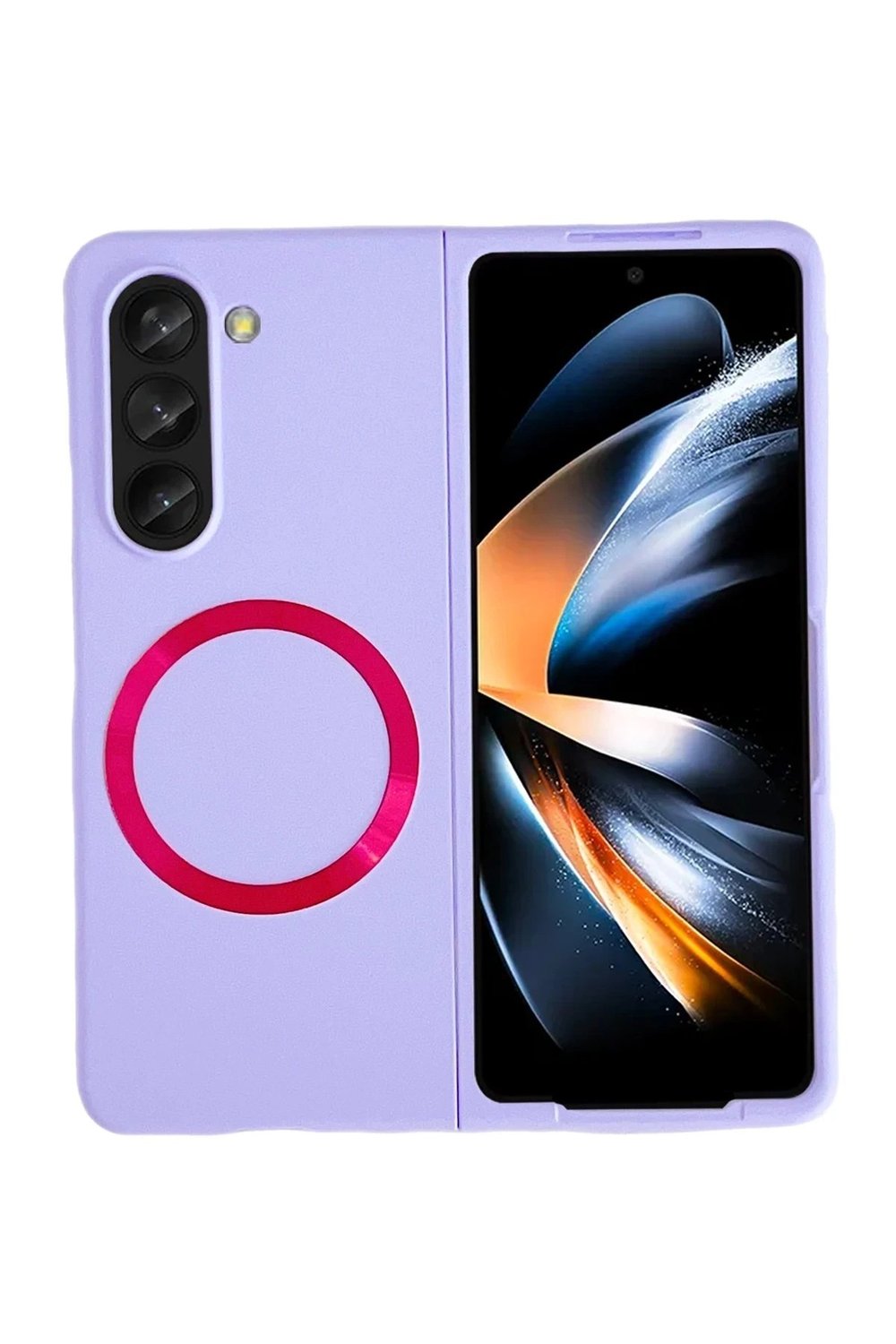 Mey İthalat®  Samsung Galaxy Z Fold 5 Kılıf Mata Fold Kapak - Lila