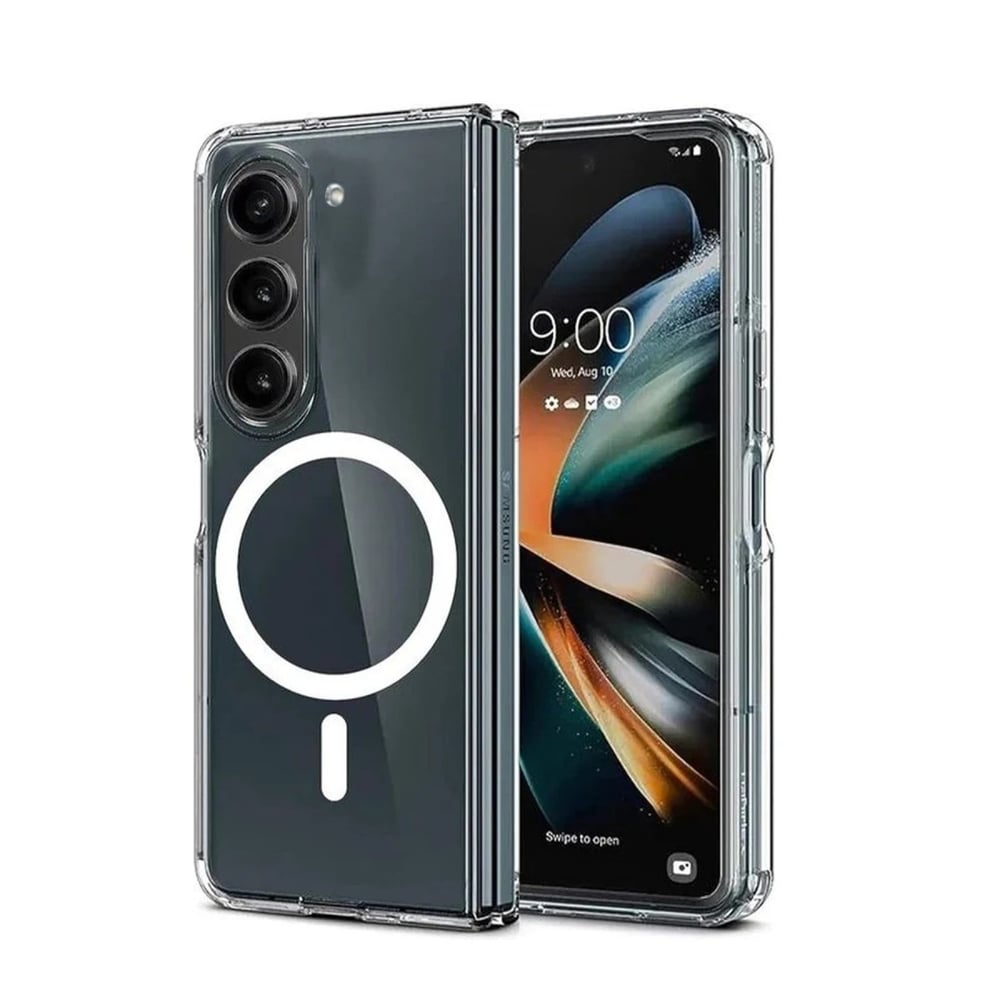 Mey İthalat®  Samsung Galaxy Z Fold 6 Kılıf Magneticsafe Şeffaf Silikon - Şeffaf