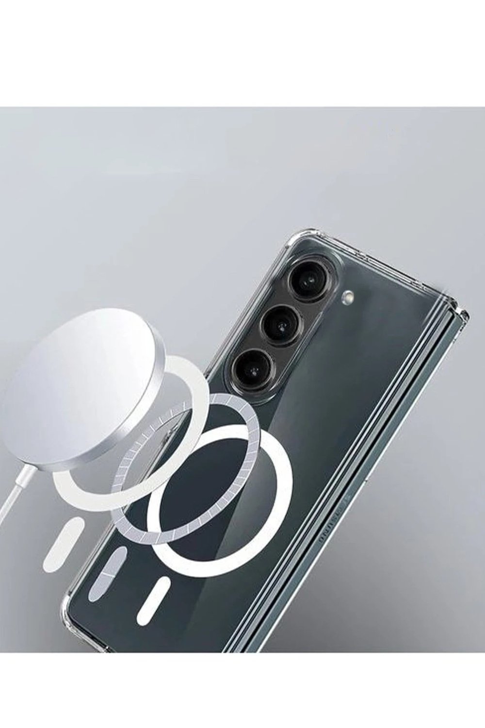 Mey İthalat®  Samsung Galaxy Z Fold 6 Kılıf Magneticsafe Şeffaf Silikon - Şeffaf